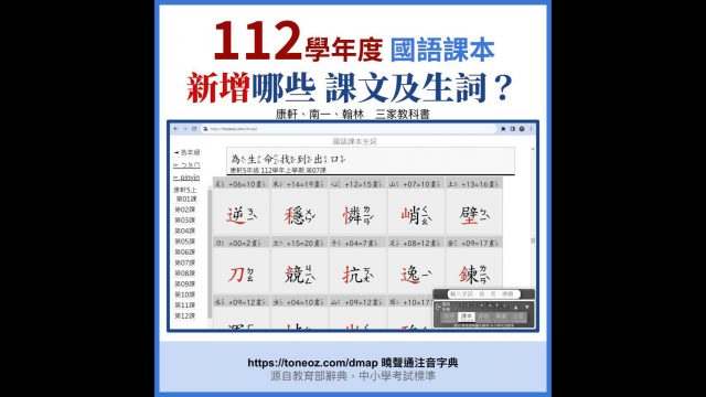 112學年度國語課本，有哪些新增修訂?