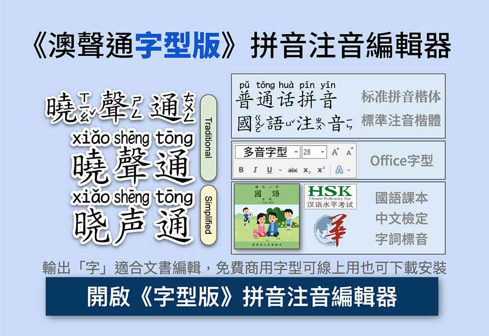 字型版拼音注音編輯器